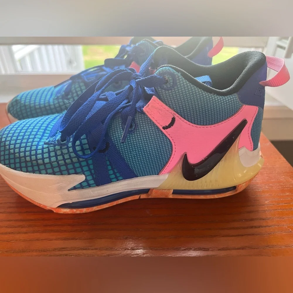 Nike Kids Blue and Pink Athletic Shoes - Picture 1 of 5